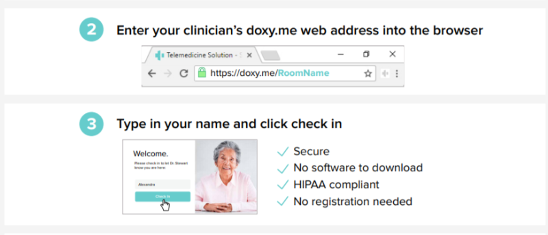 Telehealth visits using DOXY.ME The Center for